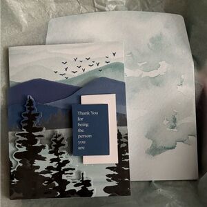 Scenic Thank You Card with Blue and Black Design